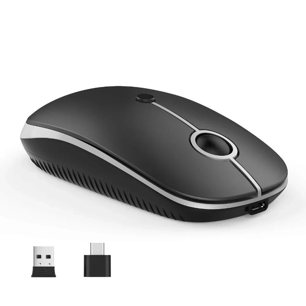 Wireless Mouse USB + Type-C Dual Connection Silent Click Rechargeable New